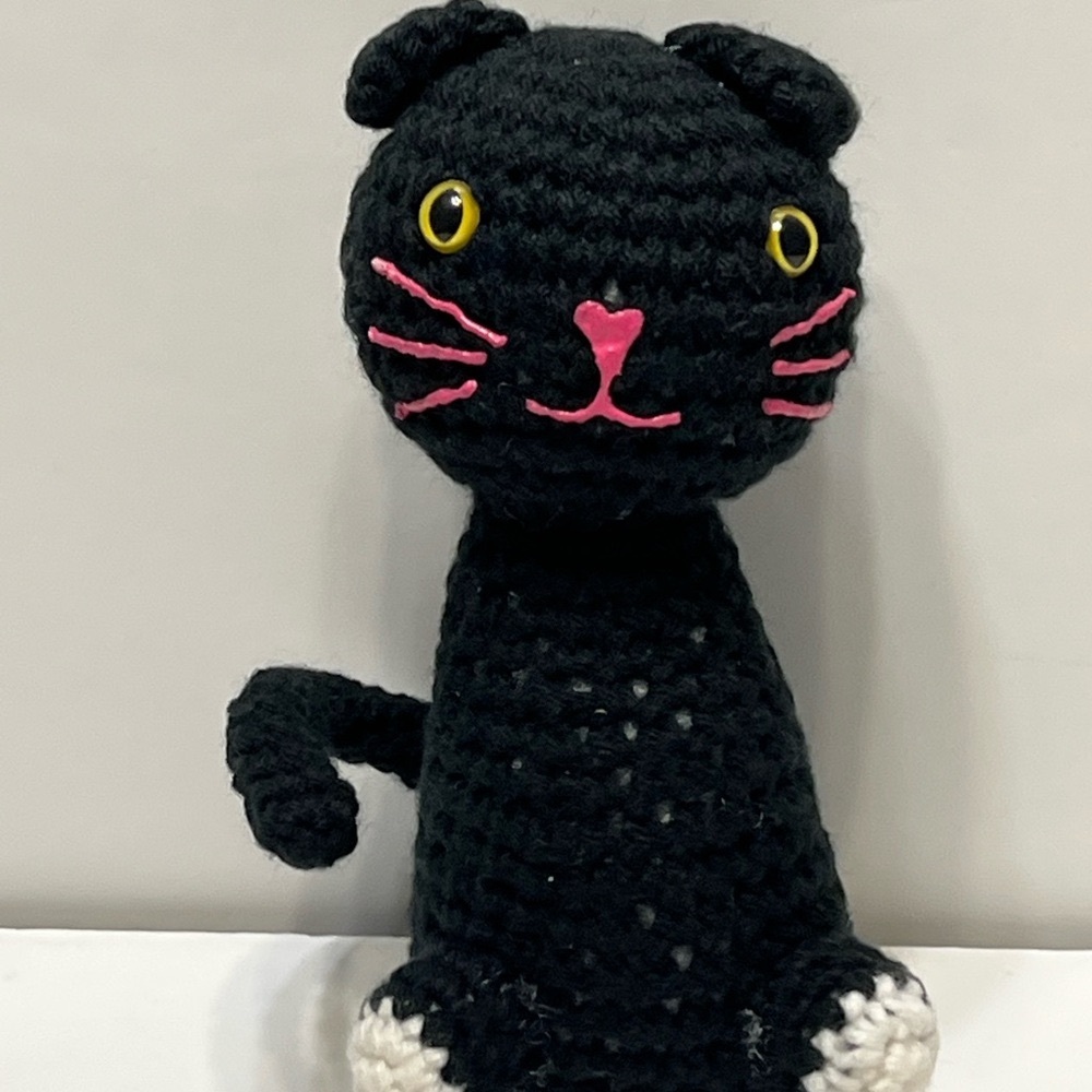 Crochet Handcrafted Black Cat Toy